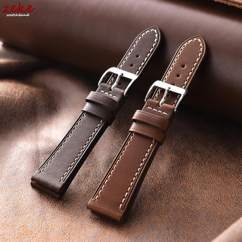 Genuine Leather Watch Band 18mm 20mm 22mm Vintage Cowhide Strap for Omega Quick Release Bracelet for Seiko Universal Wristband