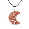Handmade Winding Moon Natural Stone Winding Tree Of Life, Necklace, Fortune Tree Necklace N535