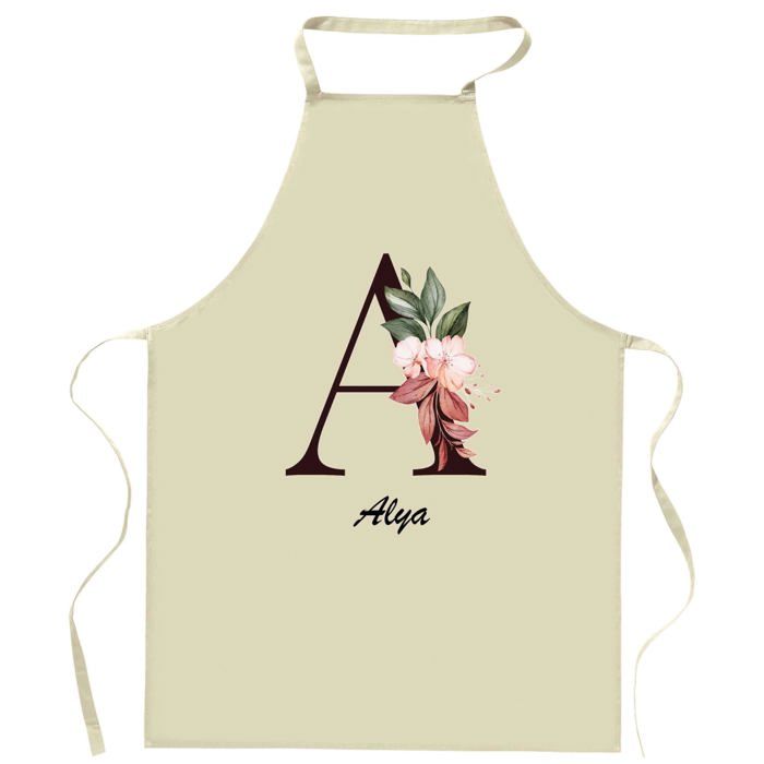 Tablier de cuisine - Alya Lettre - Impression bretonne - Coton résistant - Liens ajustables