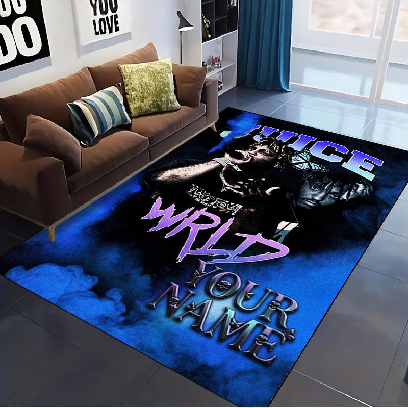 Name Custom Juice Wrld Carpet Rug for Living Room Bedroom Home Sofa Decoration,Kids Play Non-slip Floor Mat