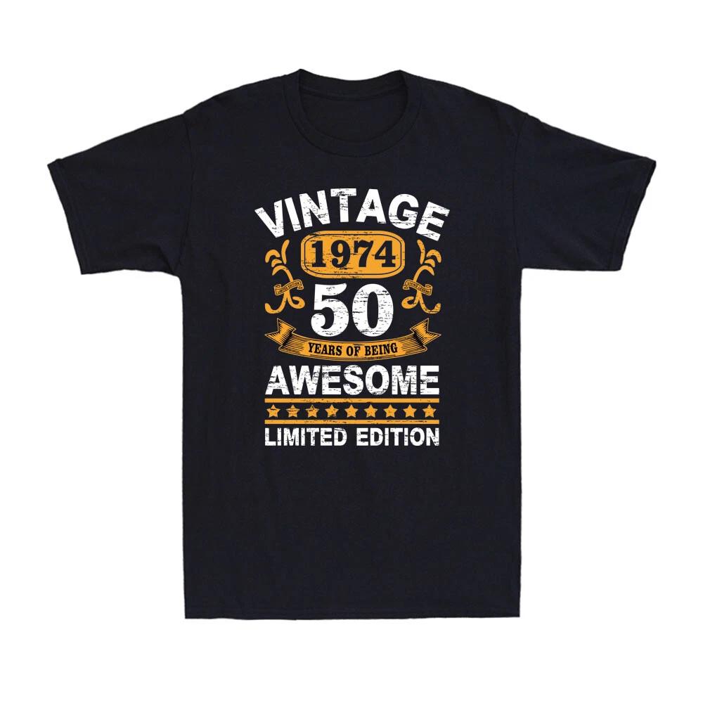 Vintage 1974 50 Years Of Being Awesome Limited Edition Vintage Men s T-Shirt XS