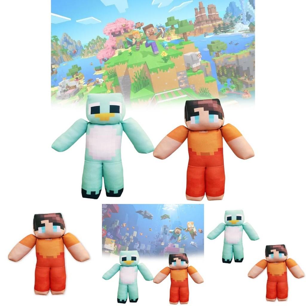 Jucării de pluș Minecraft Milo și Chip cu umplutură de bumbac PP pentru decorarea camerei de joacă a copiilor