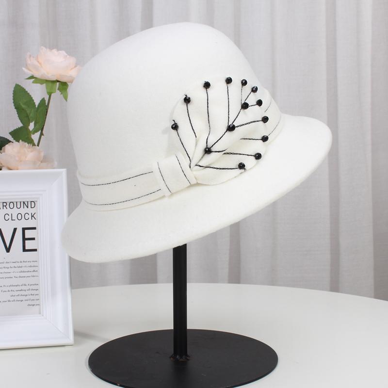 Autumn And Winter New Hat Women'S French Woolen Fisherman Hat Retro Elegant Dome Hat Versatile Basin Hat Felt Hat