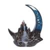 Mountain Moon Night Ceramic Backflow Incense Burner Zen Home Decor for Meditation Relaxation Aromatherapy Gift