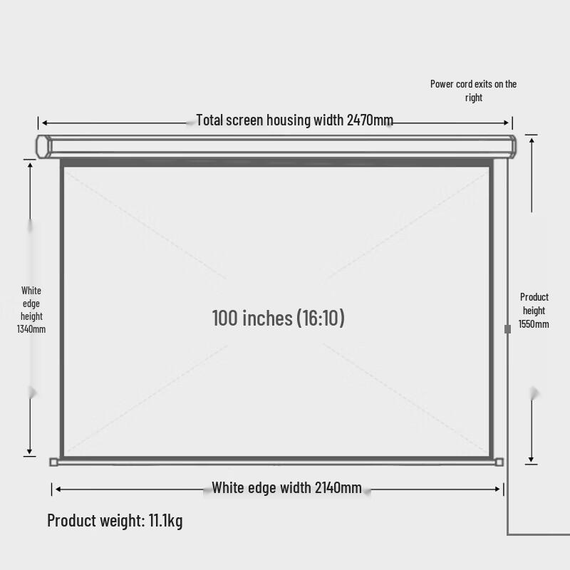 Deli Electric 16:10 Projector Screen