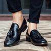 2025 spring tassel men's large size Korean version breathable casual lazy shoes hairstylist foreign trade leather shoes men
