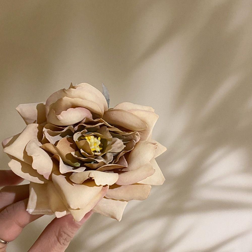 Cloth Rose Shark Clip Korean Style Seaside Vacation Headwear Simulated Flower Hair Claw  Women