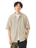 Beams Men's Mesh Open Collar Shirt, Size SAND, Size L, 11011512147