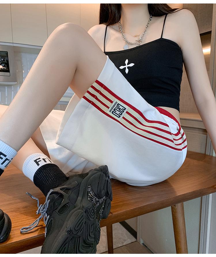Women's High-Waist Striped Sports Shorts - Summer 2024 Trendy Loose Fit