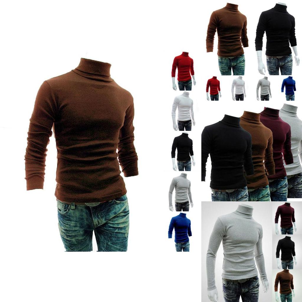 Comfortable Mens High Collar Sweater Turtleneck Long Sleeve Stretch Warm Jumper For Every Occasion
