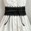 Vintage Boho Spitze Schleife Taillengürtel Breiter Dekorativer Spitzen Gürtel Mit Gezacktem Rand Breiter Taillenabschluss Für Kleider Röcke Und Freizeit Outfits
