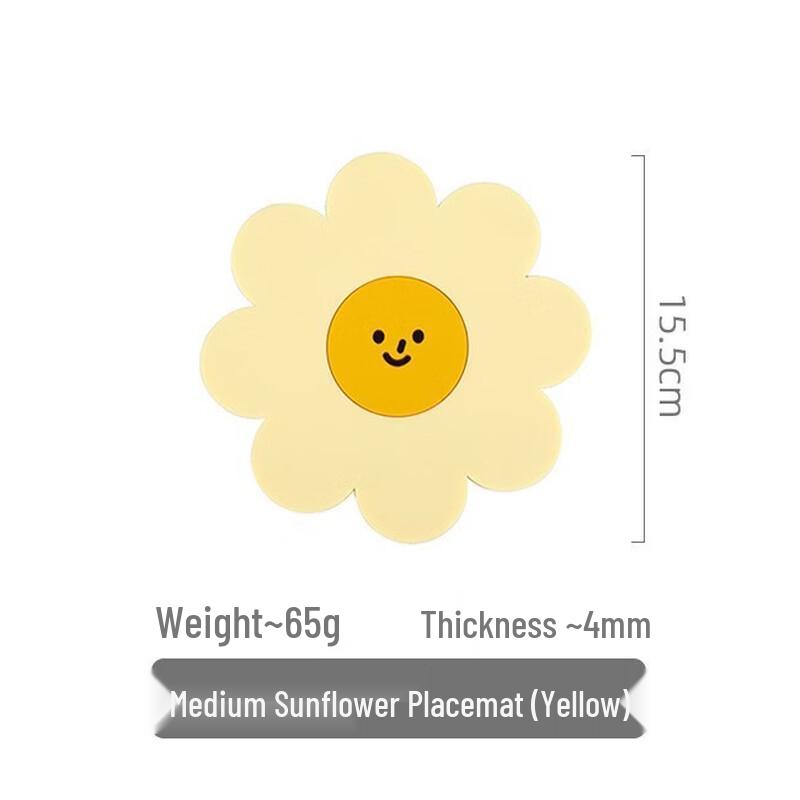 Ruhan Cartoon Sunflower Heat Insulation Mats (Set of 4)