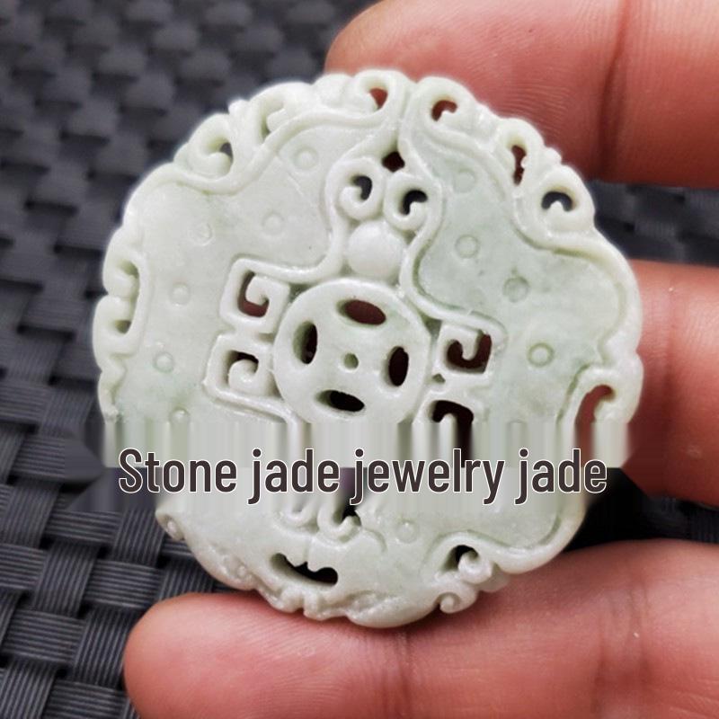 Emerald Green Guanyin Buddha Dragon Jade Pendant - Heart-Shaped Jade Stone for Car or Necklace