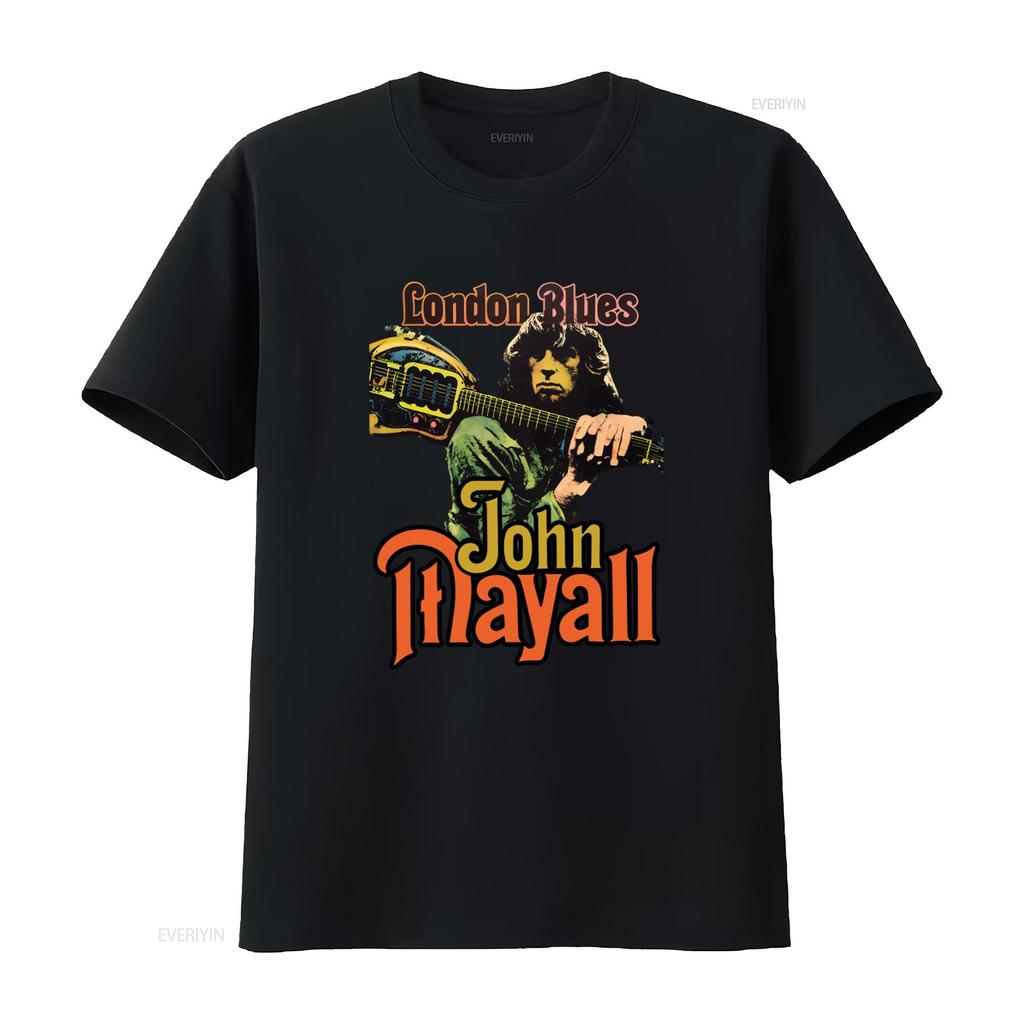 Katoen John Mayall London Blues 1964 1969 Album The Turning Point T-shirt vintage Gewassen streetwear Casual Rekbaar
