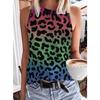 Summer Sequin Leopard 3D Print Tank Tops Women Fashion Streetwear Oversized O-Neck Vest Off Shoulder Sleeveless Woman Camisole
