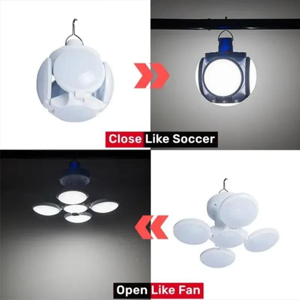 Přenosná solární kempingová lucerna USB dobíjecí venkovní stanová lampa skládací LED žárovky fotbalového míče se závěsným hákem rybářská lucerna