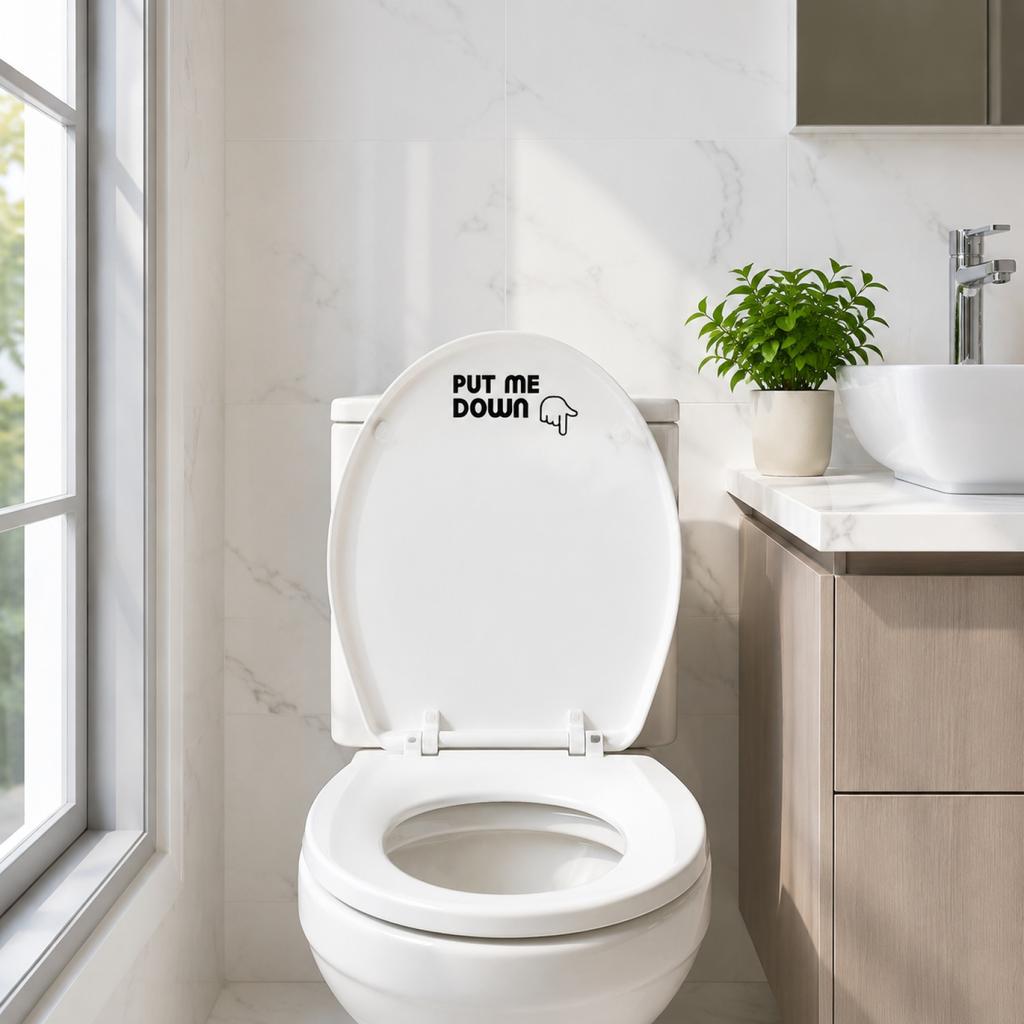 Removable Glow in the Dark Toilet Sign Sticker Anti Static Waterproof Adhesive Decal for Bathroom Use Durable and Easy to Apply