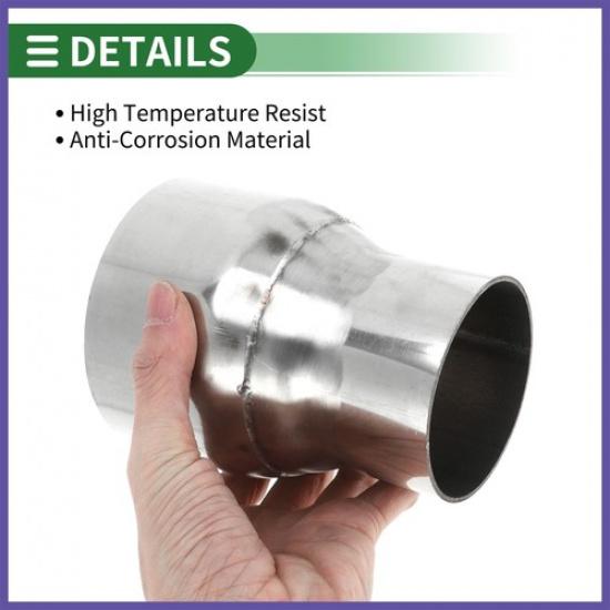 Mandrel Exhaust Pipe Adaptor Concentric Reducers 3" OD to 4" OD Silver Tone