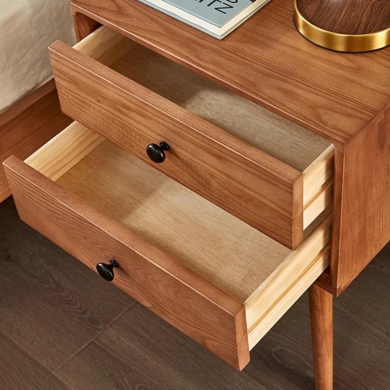 Wooden Night Tables Bedside Table with Drawers Luxury Nordic Bedside Cabinet with Legs Comfortable Furniture Accessory Bedroom