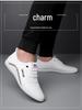 Men's White Leather Slip-On Casual Business Driving Shoes