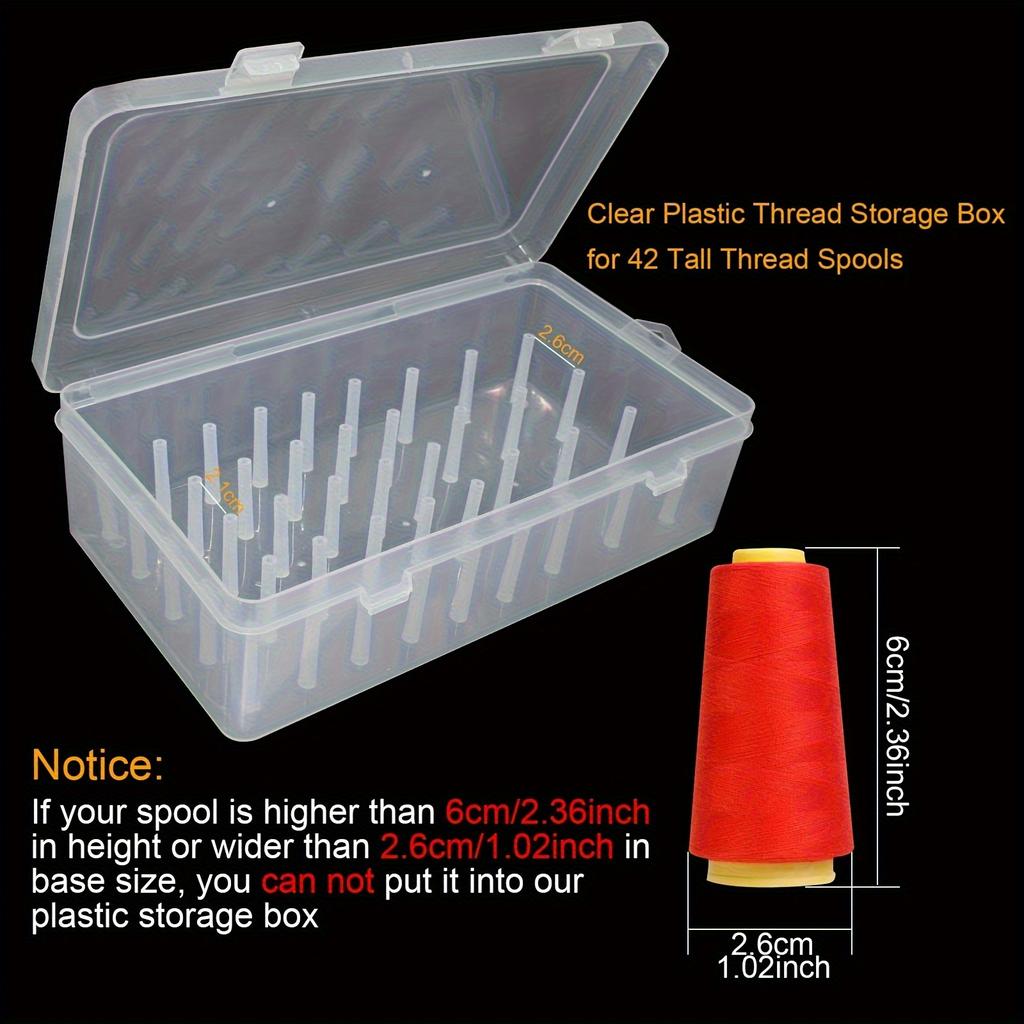 42-Compartment Sewing Thread Organizer Box - Sewing Thread Box Spools Bobbin Carrying Case Container Holder Craft Spool Organizing Case Sewing Storage