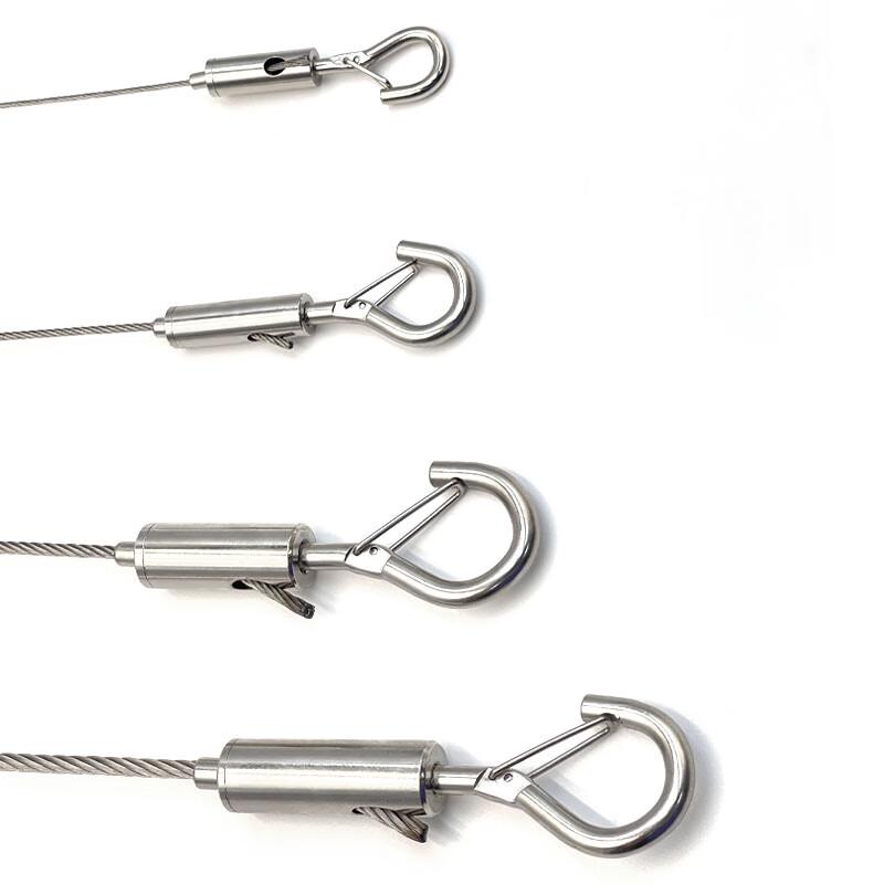 Outdoor Adjustable Steel Wire Hanging Rope with Safety Hooks