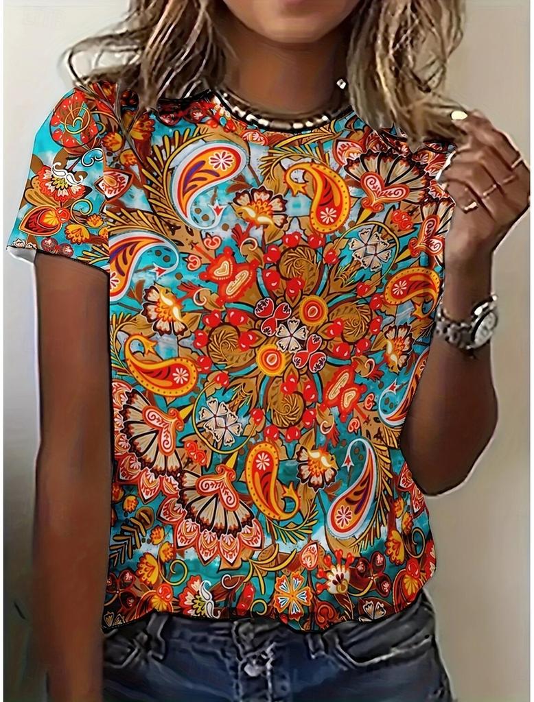 Beautiful Flower 3D Prints Women's T-Shirt Short Sleeve Tees Tops O-Neck Shirt Summer Casual Women's Clothing Apparel