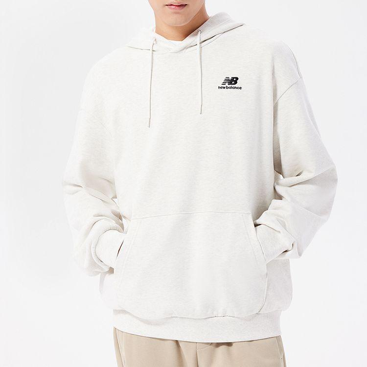 New Balance Sweatshirts Unisex White Hooded Moderate Regular 5CD38831-OA