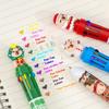 Christmas Capybara 10 Color 0.7Mm Ballpoint Pen Cute Cartoon Santa Claus Snowman Press Pen Handbook Stationery Gifts
