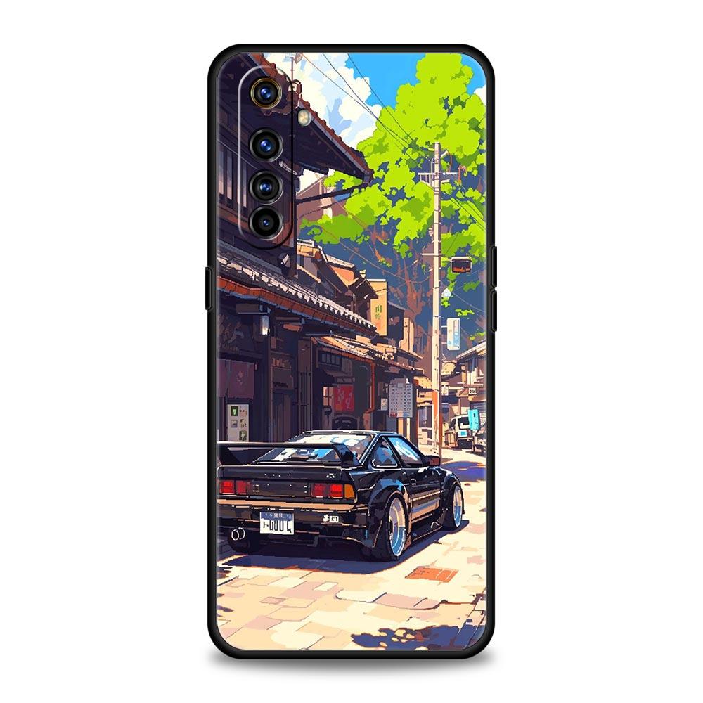 JDM Tokyo Drift Sports Car For Realme GT Neo 2 3 3T 5 Phone Case 12 11 5G 10 9 8 5G 7 6 GT5 GT3 GT2 Pro C21 C11 C25 C35 Cover