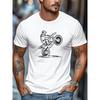 Men's T-Shirt, Comfortable and Versatile, Simple and Clean, Men's Motorcycle Stunt Pattern Summer Casual Round Neck Short Sleeve T-Shirt