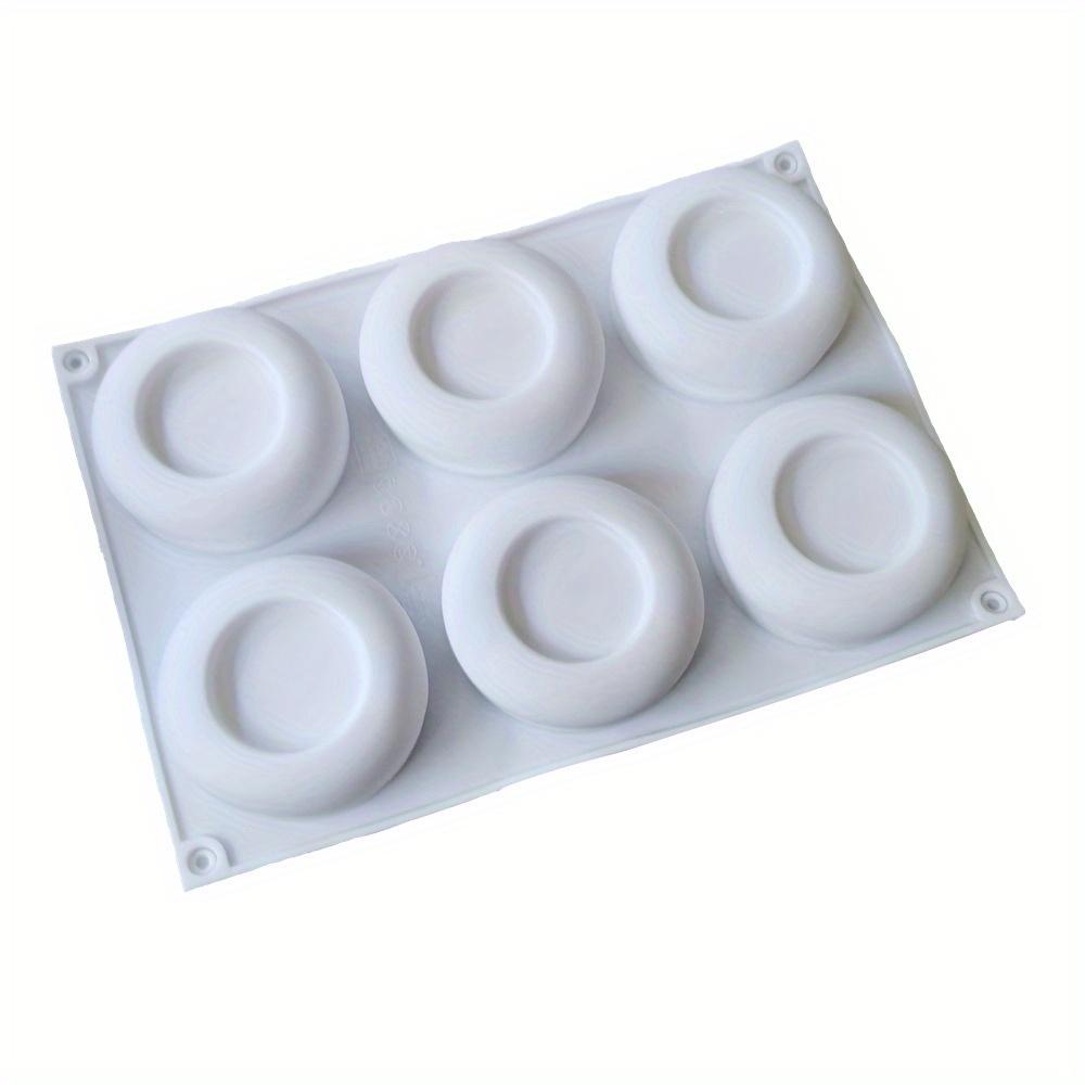 Silicone Mousse Mold 6-Cavity Silicone Mousse Mold 1pc Concave Circle French Dessert Cake Chocolate Jello Baking Mold
