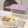 Ceramic Divided Lunch Box with Lid – Microwave Safe Bento Box for Students and Office Workers