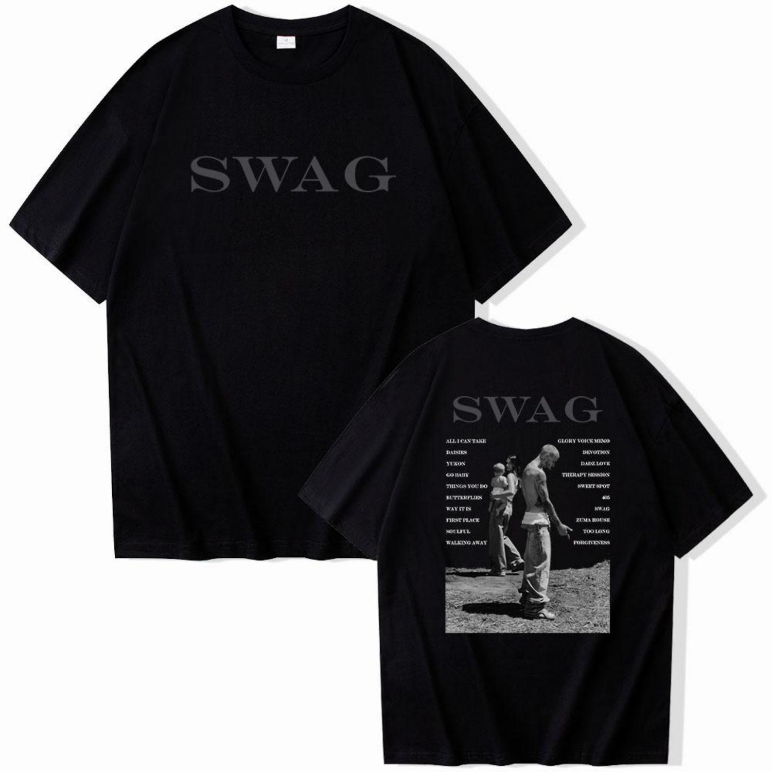 

Bieber SWAG 2025 Джастін Альбом Футболка Подарунок Фанату Літня Чоловіча Жіноча Модна Футболка з Чистої Бавовни XXXXXL чорний
