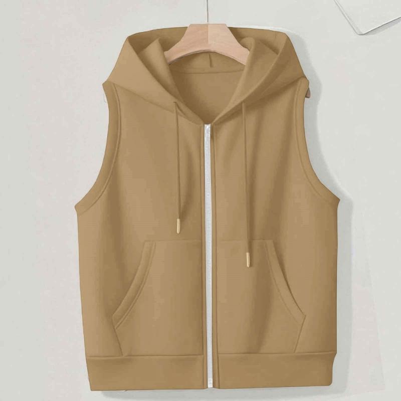 Women’s Sleeveless Sun Protection Vest Zip Up Hoodie Jacket Lightweight Drawstring Sweatshirt Outdoor Shirt with Pockets