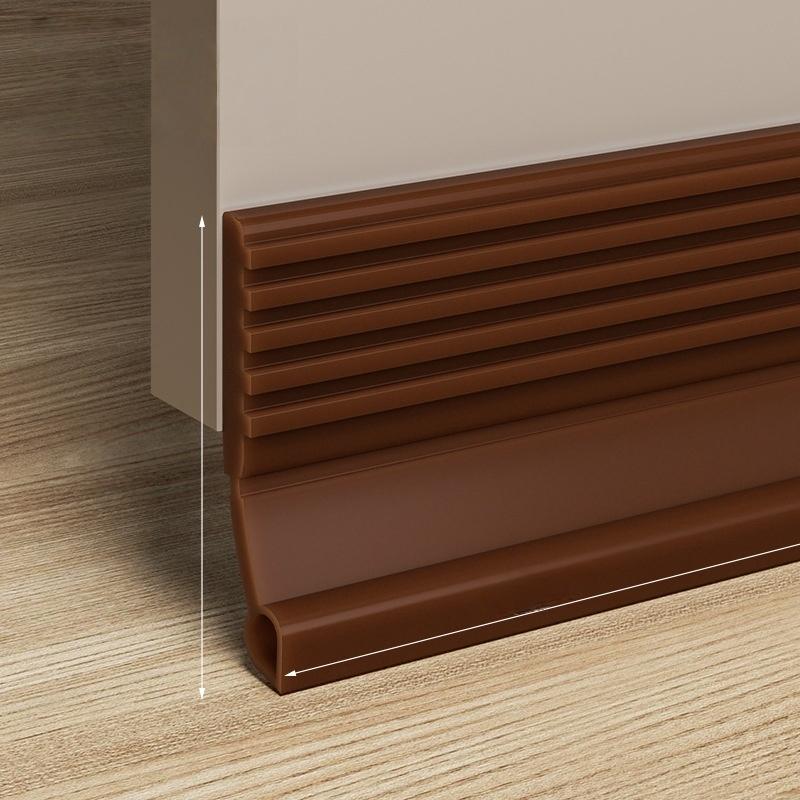 1PC 39.37in Self-Adhesive Windproof Door Bottom Seal Strip Double Dustproof Free-Cutting TPE Under Door Weatherstrip