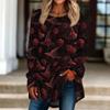 Women's Loose Fit Neck Halloween Print Long Sleeve Tunic Top