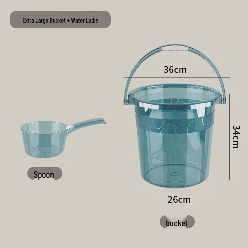 ZISIZ Transparent Thickened Water Storage Bucket with Lid