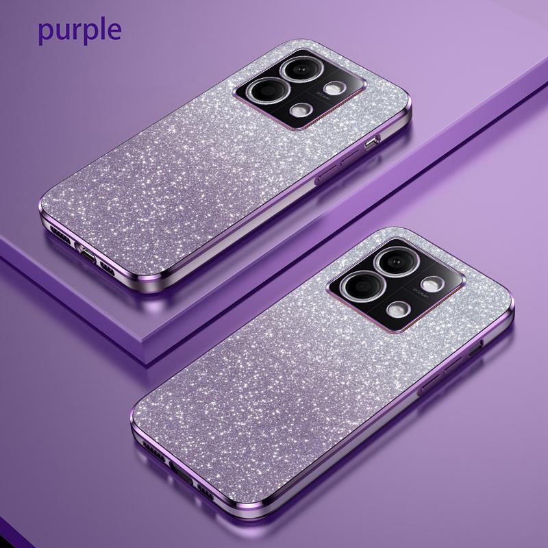 Pro pouzdro Redmi Note 13 Bling Luxusní Elektroplátované Třpytivé Pouzdro Pro Xiaomi Redmi Note 13 Pro Nárazuvzdorný Měkký Nárazník Průhledný Kryt