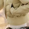 Aolaiyi Women's Cropped Knitted Spliced Thin Down Jacket