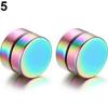 Men Fashion Round Stainless Steel Magnetic Clip On No Piercing Ear Stud Earrings