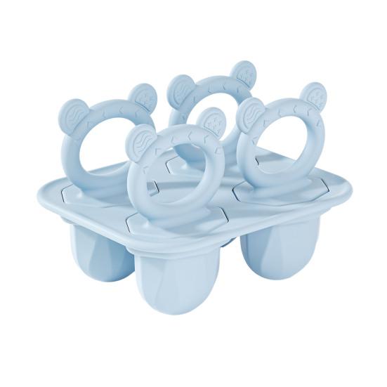 

Silicone Baby Teething Popsicle Mold BPA-Free Freezer Tray for Fruit Yogurt Dishwasher Safe Fun Teether Toy синий