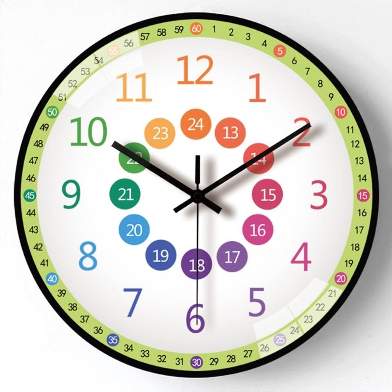 8Inch Cartoon Wall Clock For Kids Early Education Telling Time Teaching Clock With Easy To Read Number Time Management
