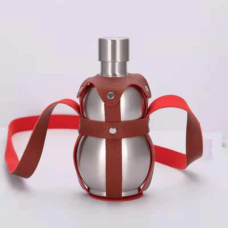 304 Stainless Steel Gourd Wine Pot with 2 Cups and Water Kettle, Available in 0.5 Jin, 1 Jin, 2 Jin, 3 Jin, and 5 Jin Sizes