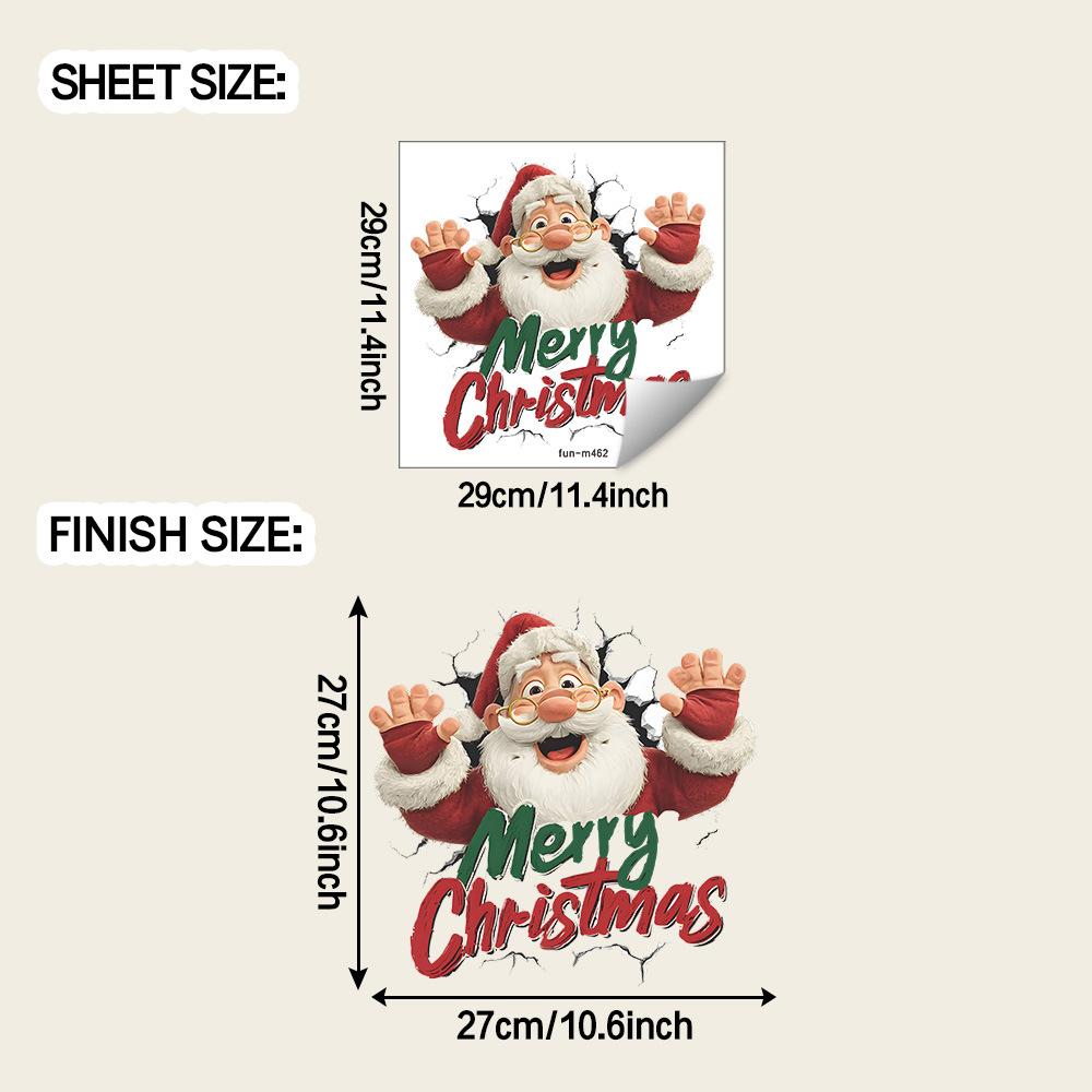 

Разбитая стена Санта-Клаус и английский слоган Наклейки на стену для декора ванной комнаты и туалета