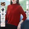 Women's Autumn Winter Wool Sweater: Short Half-High Collar, Knitted, Perfect for Mothers