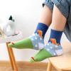 5 Pairs Boys Cartoon Dinosaur Socks Comfortable Breathable Cotton Kids Socks For All Seasons Daily Wear