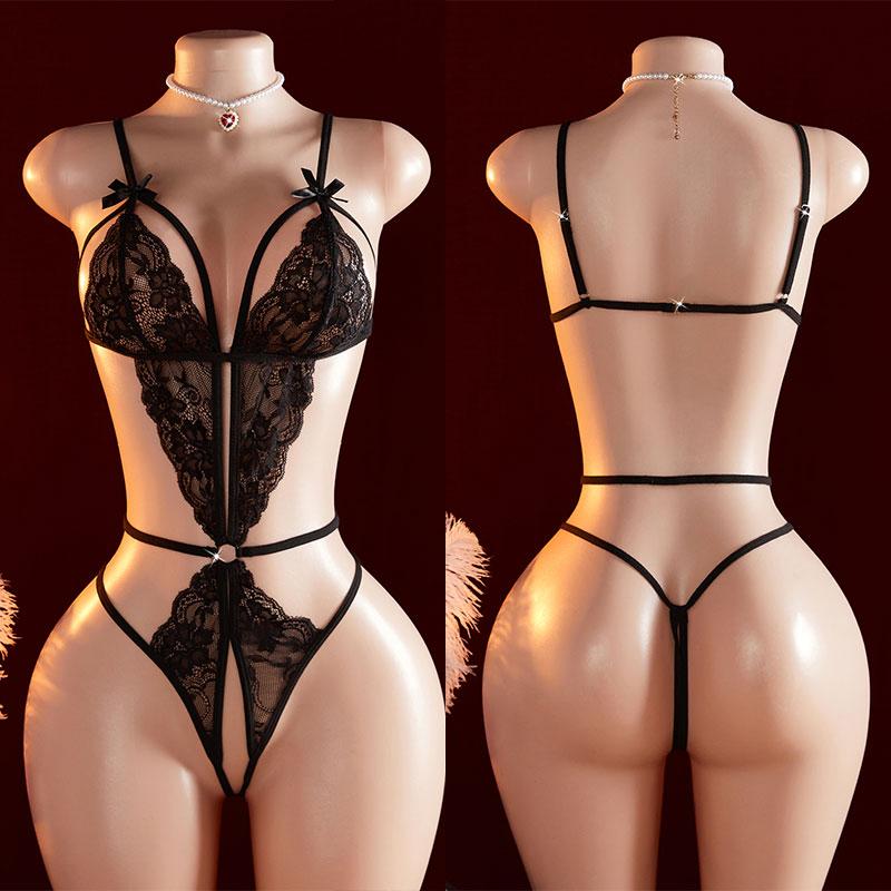 Erotic Lingerie Sex Clothes Babydoll Crotchless Open Crotch Costume Porn Lingerie See Through Backless Crotchless Bodysuit