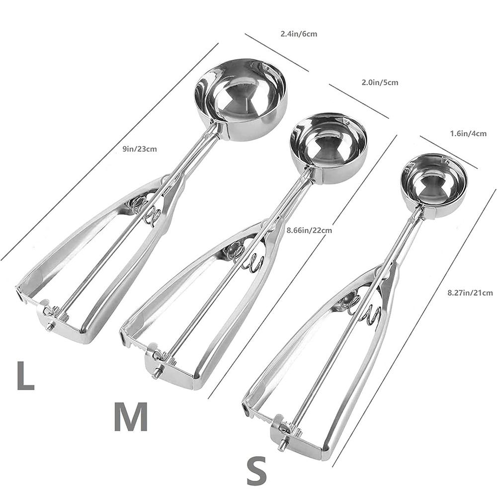 Iskremspade med utløser Rustfritt stål Kakespade for baking Frukt Kakerøre Cupcake
