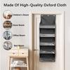 5-Shelf Over The Door Organizer Oxford Cloth Hanging Behind Door Shelf with 3 Hooks and Clear Window Large Capacity Storage Bag